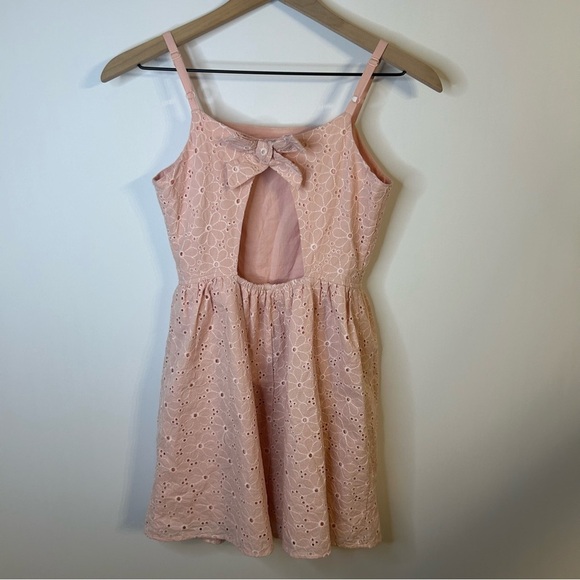 *Worn Once* Art Class Girl’s Pink Floral Eyelet Sleeveless Dress, Size L (10/12) - Picture 7 of 11